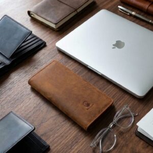 Light Brown Long Leather Wallet