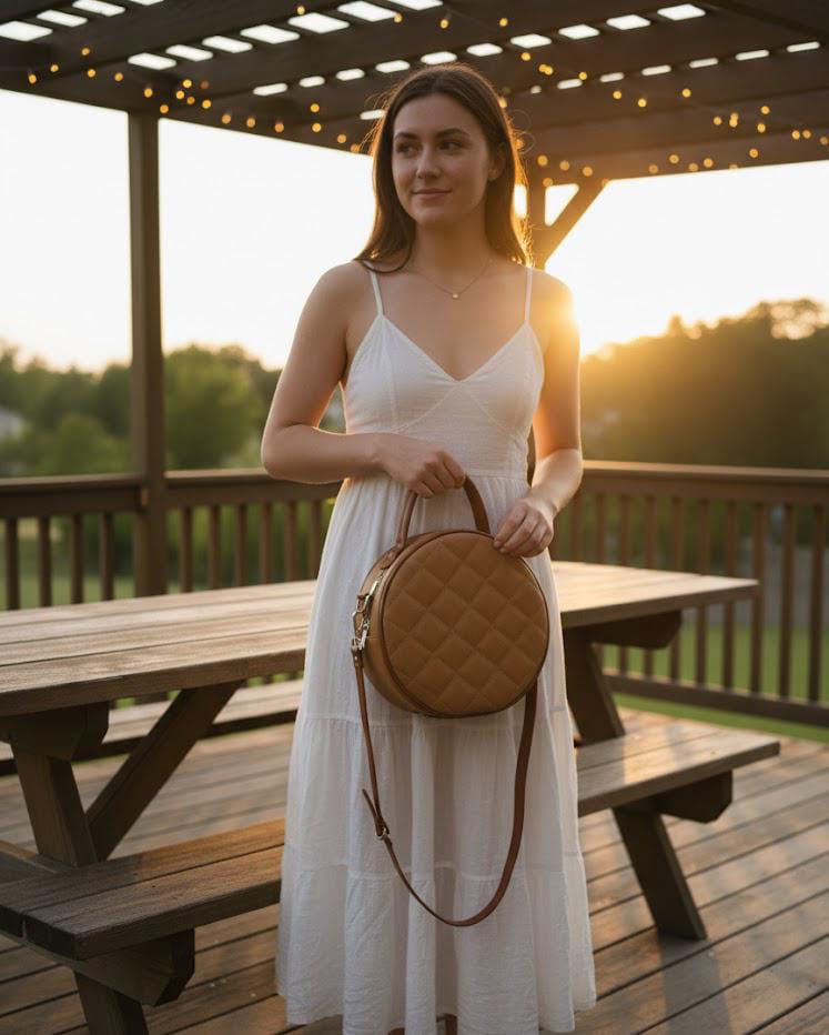 Round Leather Bags - Image 8