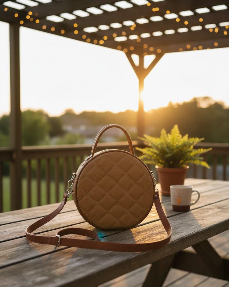 Round Leather Bags - Image 6