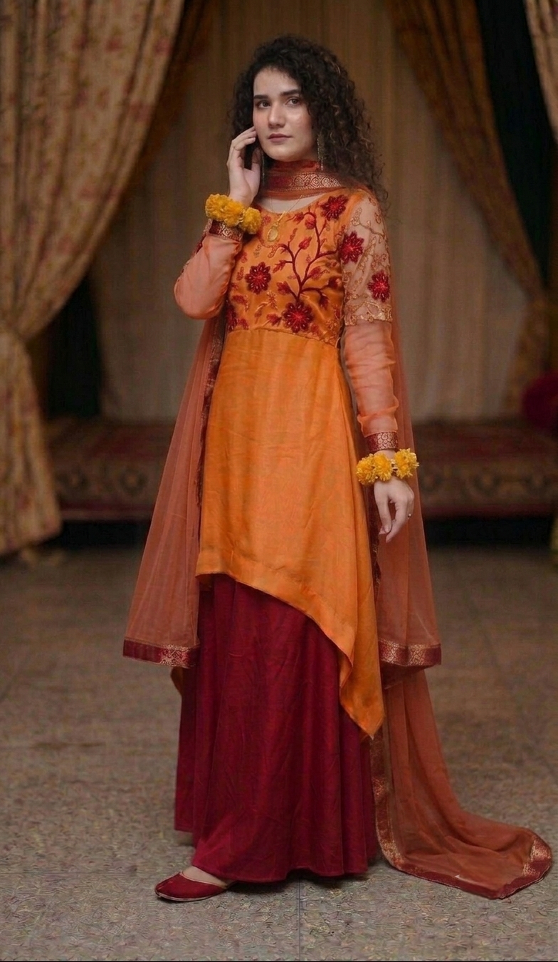 Embroidered Pakistani Wedding Guest Outfit - Image 4