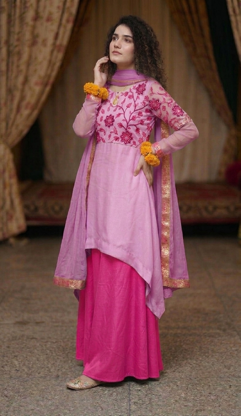Embroidered Pakistani Wedding Guest Outfit - Image 7