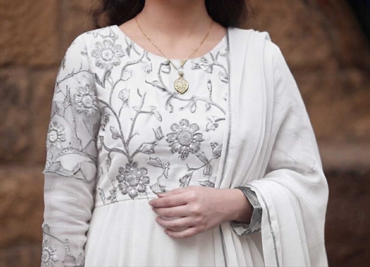 Embroidered Pakistani Wedding Guest Outfit - Image 8