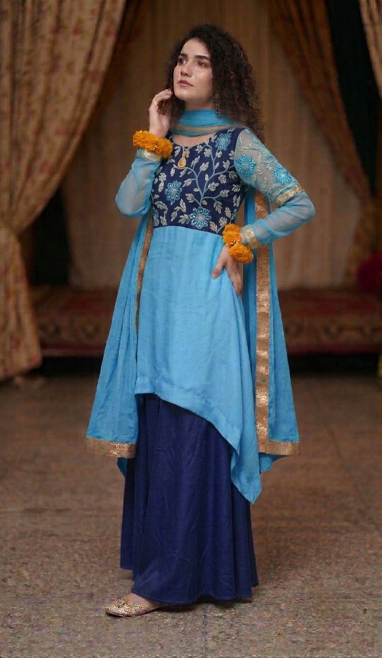 Embroidered Pakistani Wedding Guest Outfit - Image 15